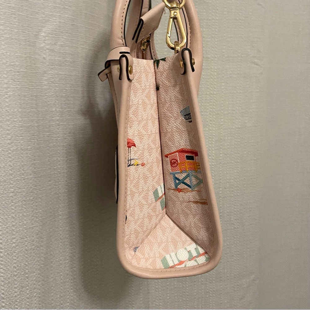 Michael Kors Pink Satchel with Tropical Print - Picture 8 of 9